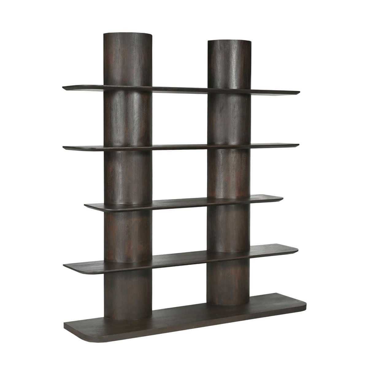 Bibliothèque étagère bois brun 2 colonnes ALMA marron, PIER IMPORT