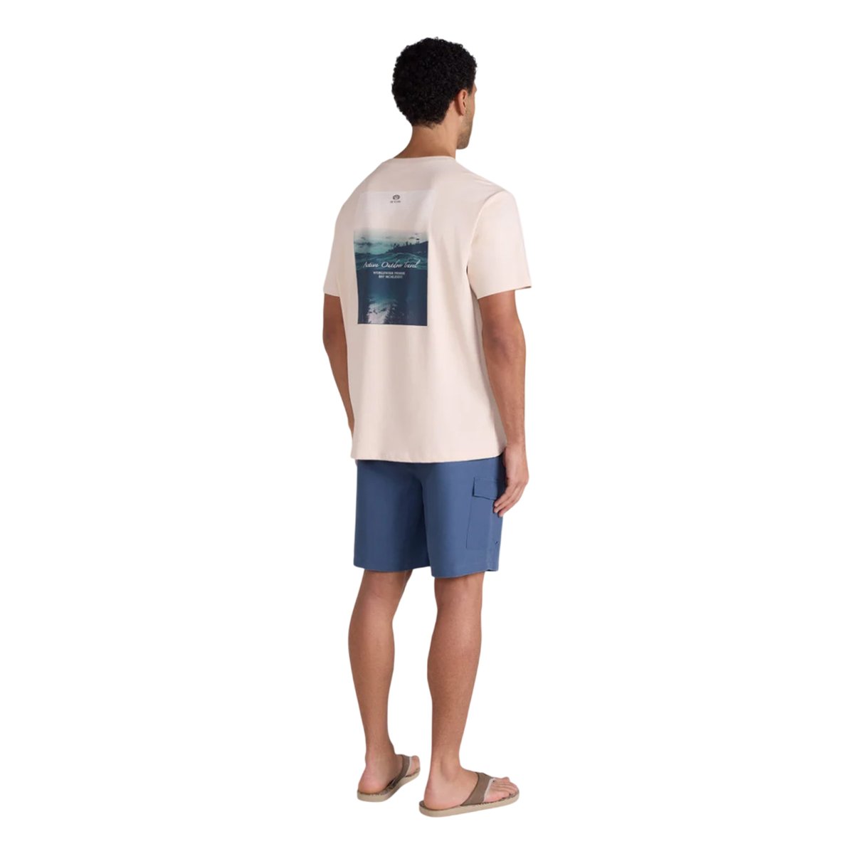 T-shirt décontracté en coton bio motif/style imprimé graphique CHASE blanc cassé, MOUNTAIN WAREHOUSE