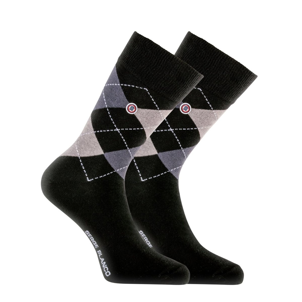 Lot De 6 Paires De Chaussettes Coton beige/noir/blanc, SERGE BLANCO