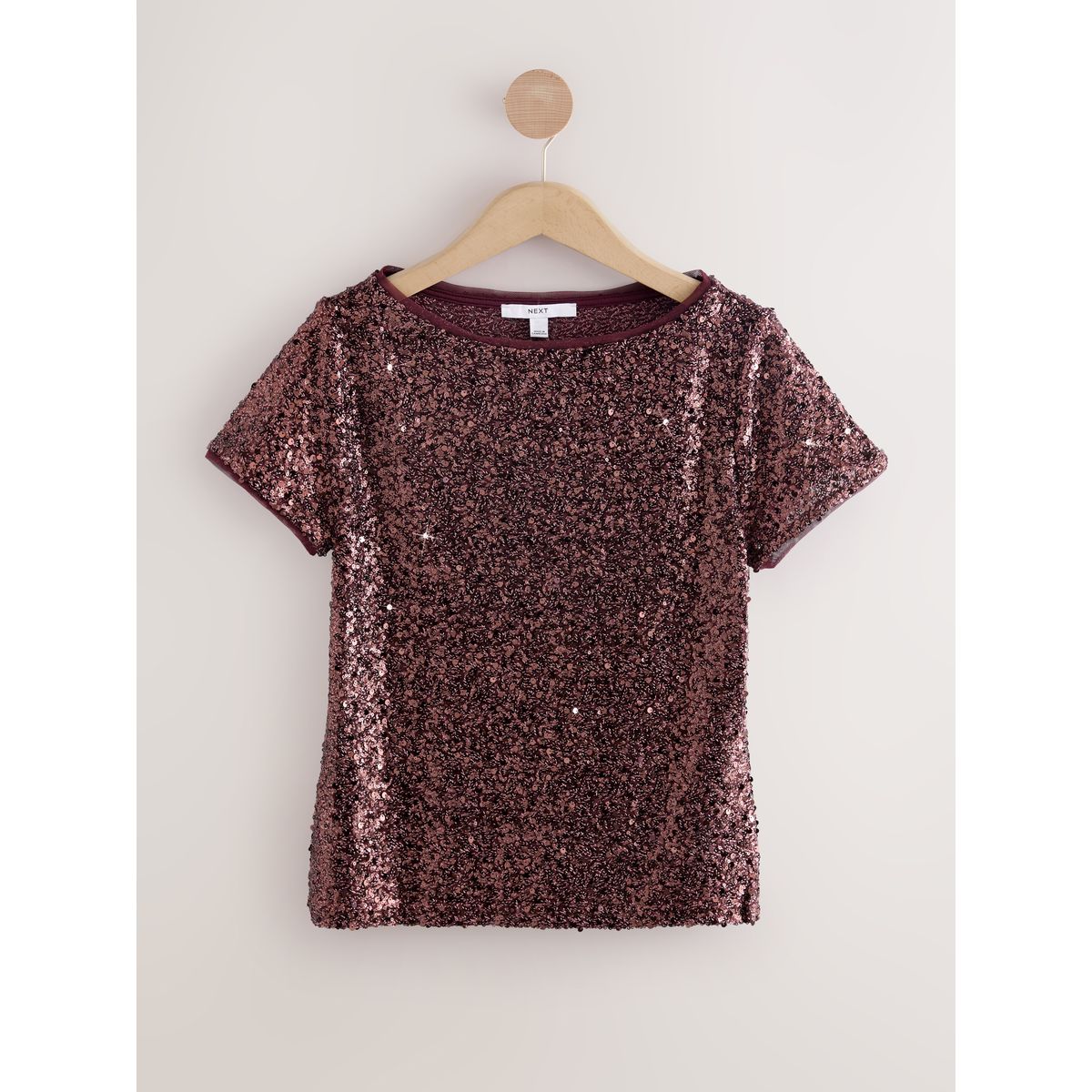 T-shirt à manches courtes et col bateau mauve pourpre, NEXT