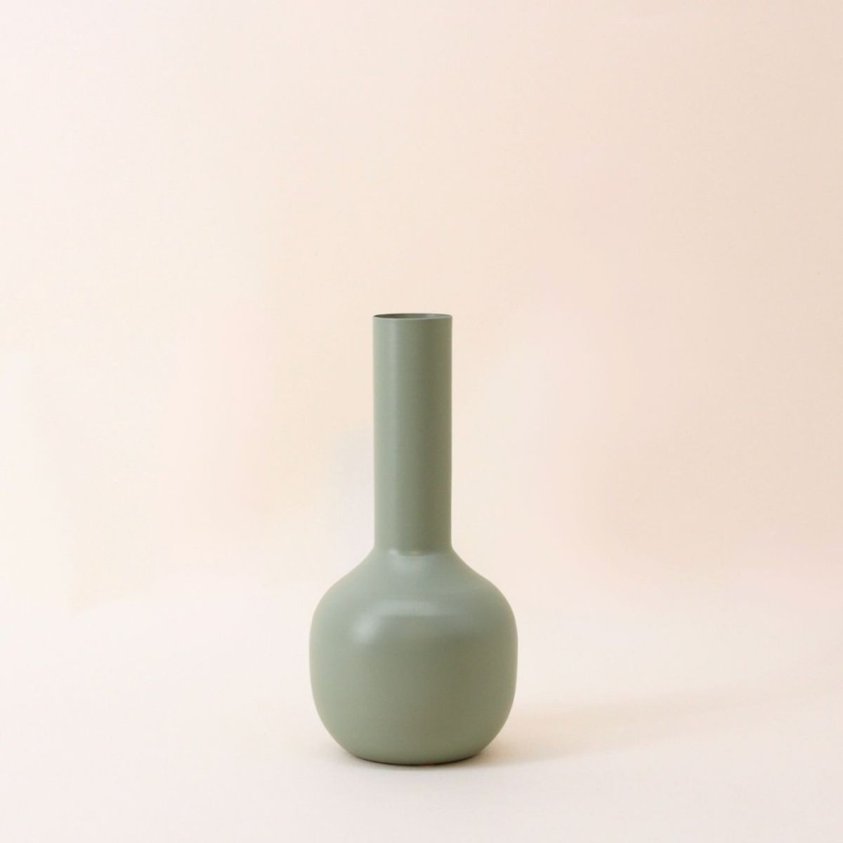 Vase tube en métal, H23cm vert, ORNAMI