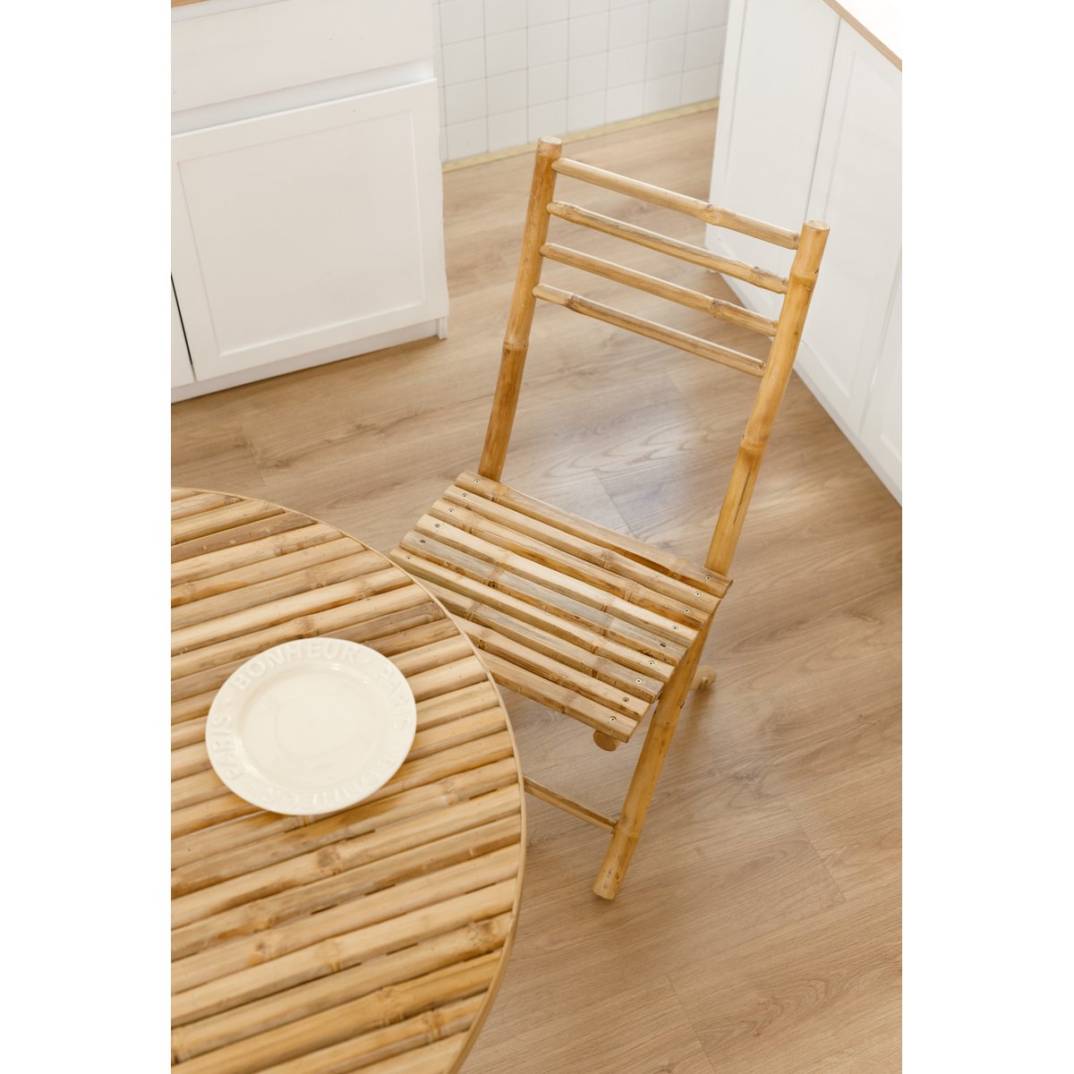 Lot de 2 chaises de jardin en bambou, PALEMPANG bois naturel, NORDLYS
