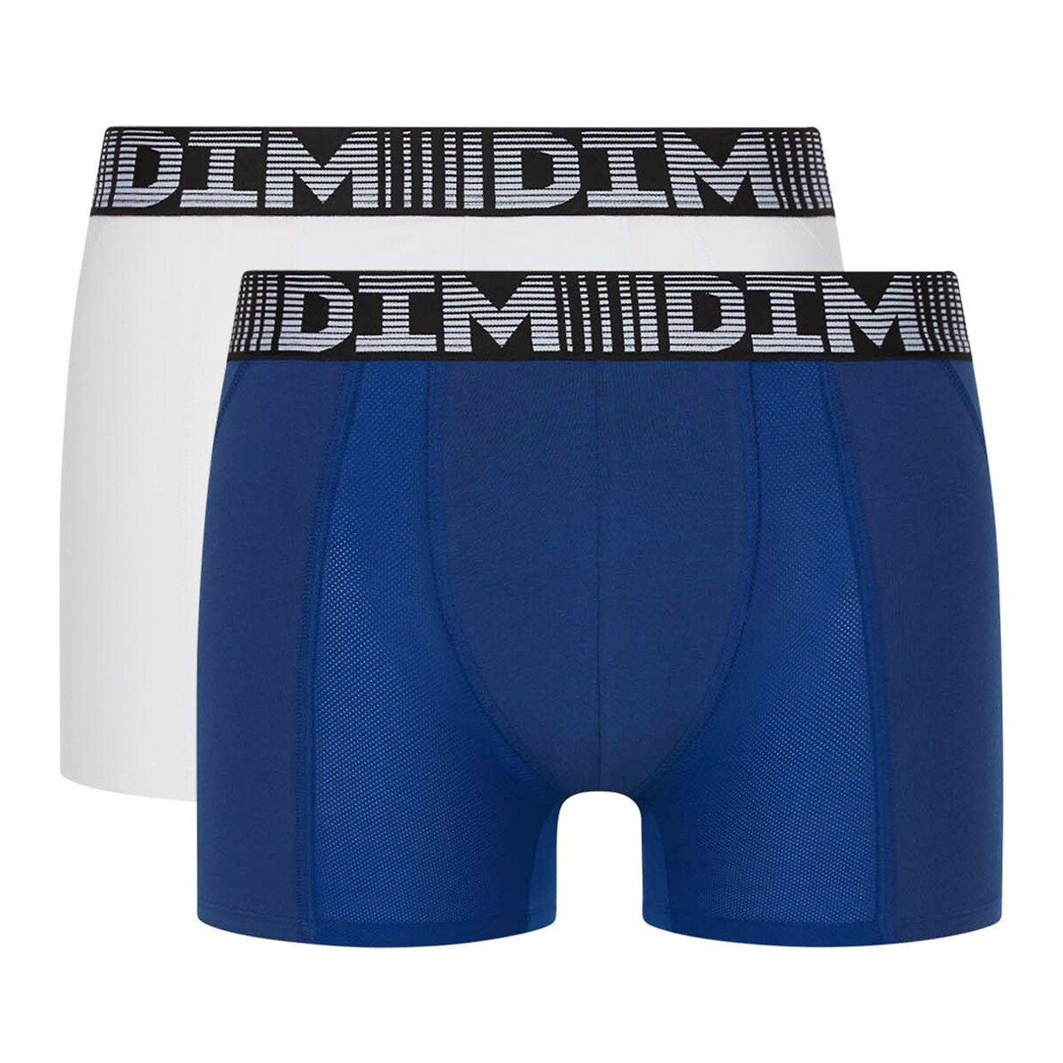 2er-Pack Shortys 3D Flex Air, lange Schnittform blau + weiss, DIM