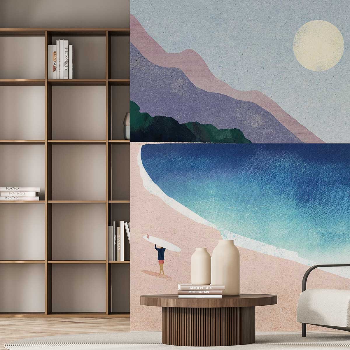 Papier peint anse du surfeur intissé, HEXOA
