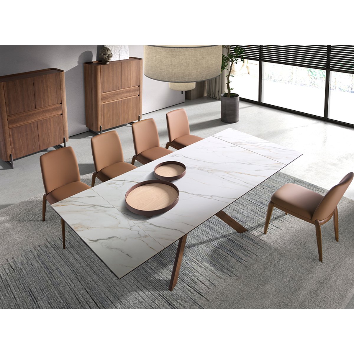 Chaise en similicuir marron brown | walnut, ANGEL CERDA