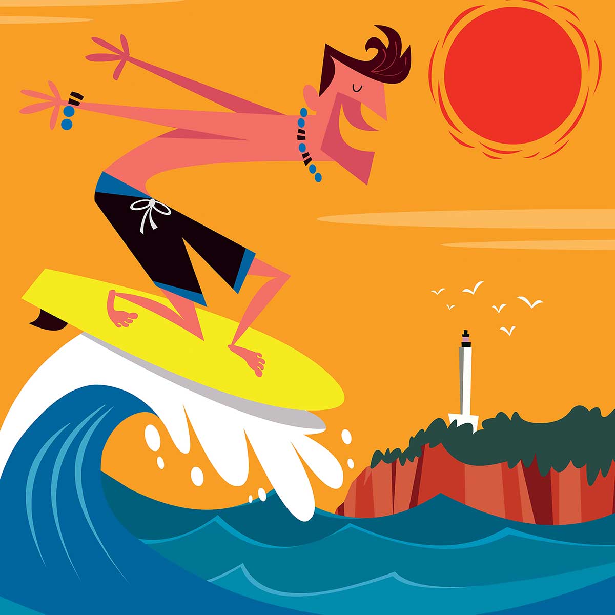 Tableau surf à biarritz tableau alu dibond, HEXOA