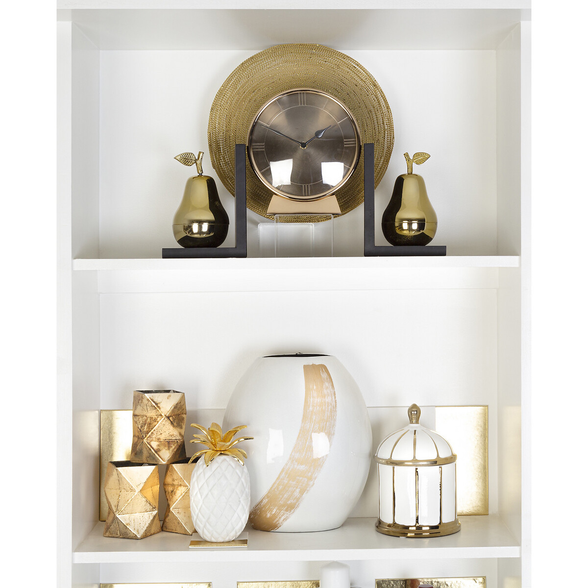 Set of 2 Pear Bookends gold, FIFTY FIVE SOUTH