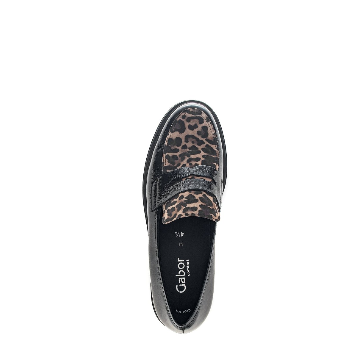 Mocassins en vernis à talon décroché savanne, GABOR