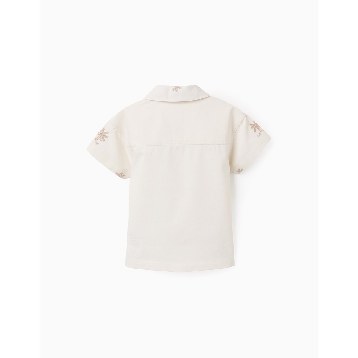 Chemise en coton avec palmiers brodés blanc, ZIPPY