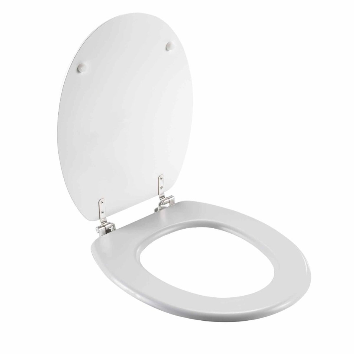 Abattant WC charnières métal imprimé MARBRE blanc, DECORATIE