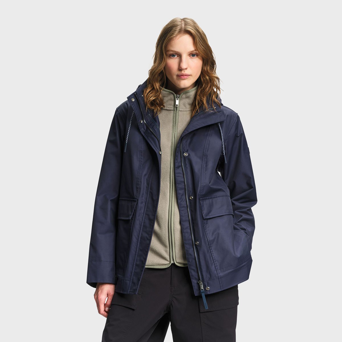 Parka imperméable à capuche amovible T-KIT bleu nuit, AIGLE