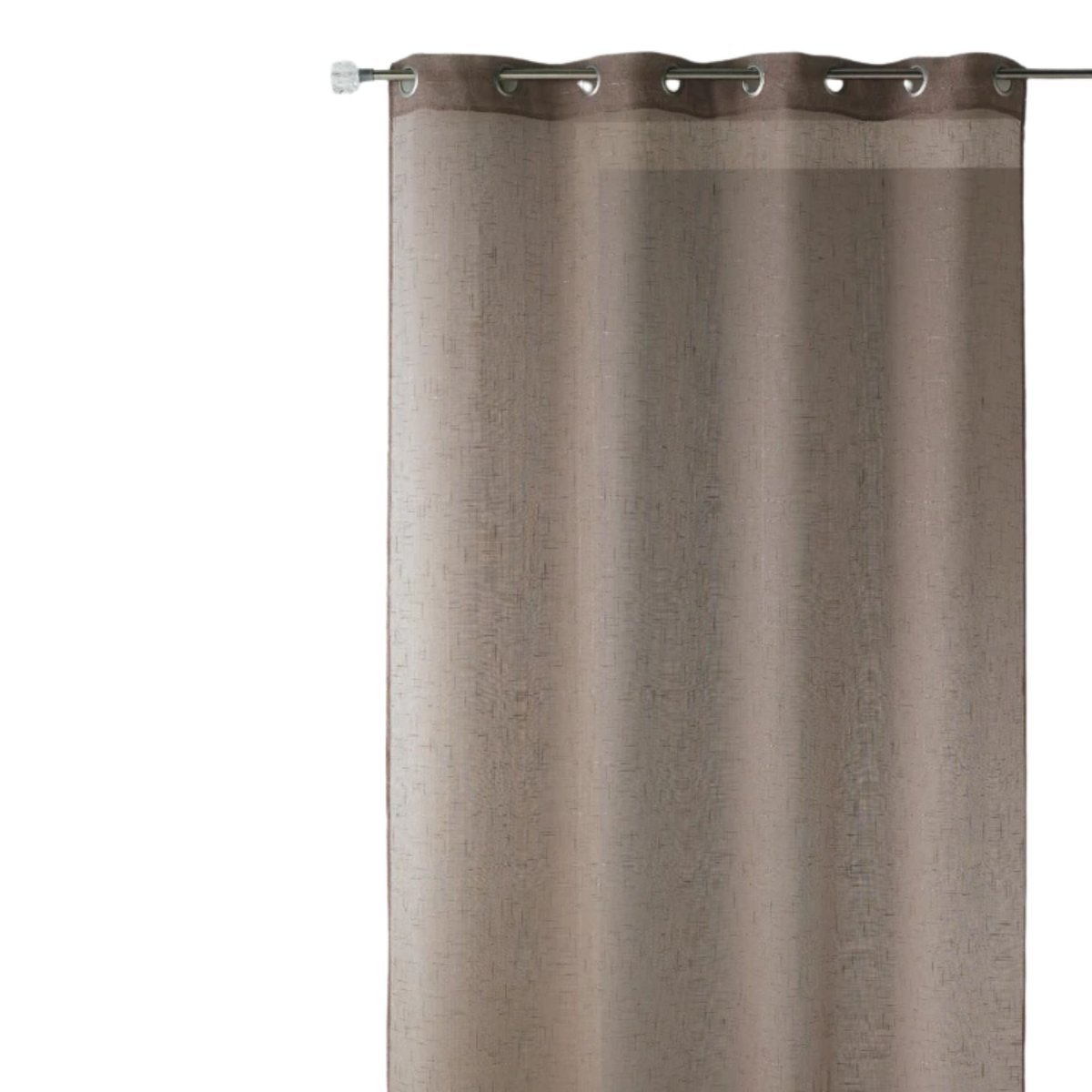 Voilage uni avec fils de fil textile taupe, HOME MAISON