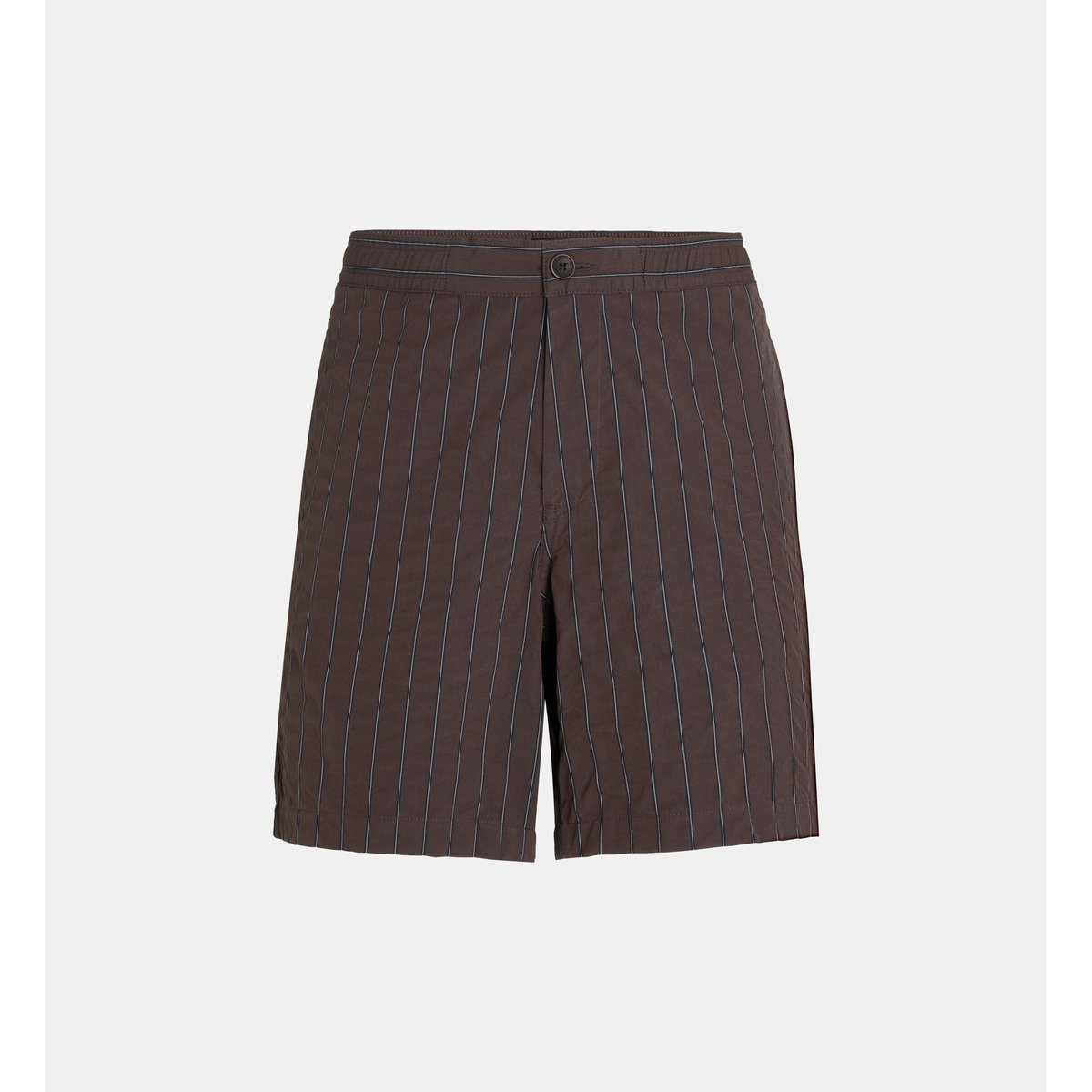 Bermuda droit sibermu seersucker rayé coton marron et bleu, GALERIES LAFAYETTE