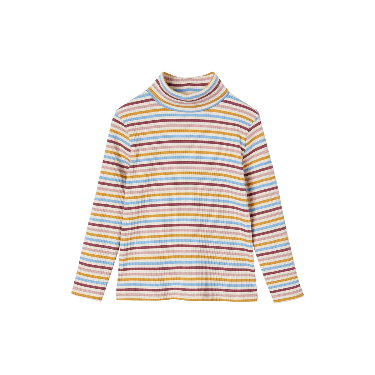 T-shirt col roulé en côtes multicolore, VERTBAUDET