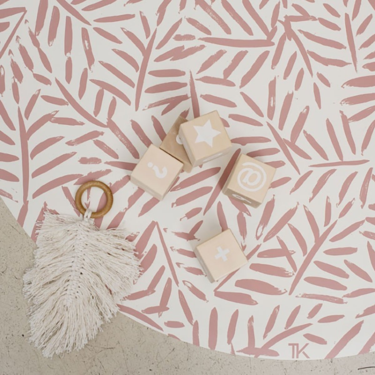 Tapis protège sol rond feuille LEAVES - SEA SHELL sea shell, TODDLEKIND