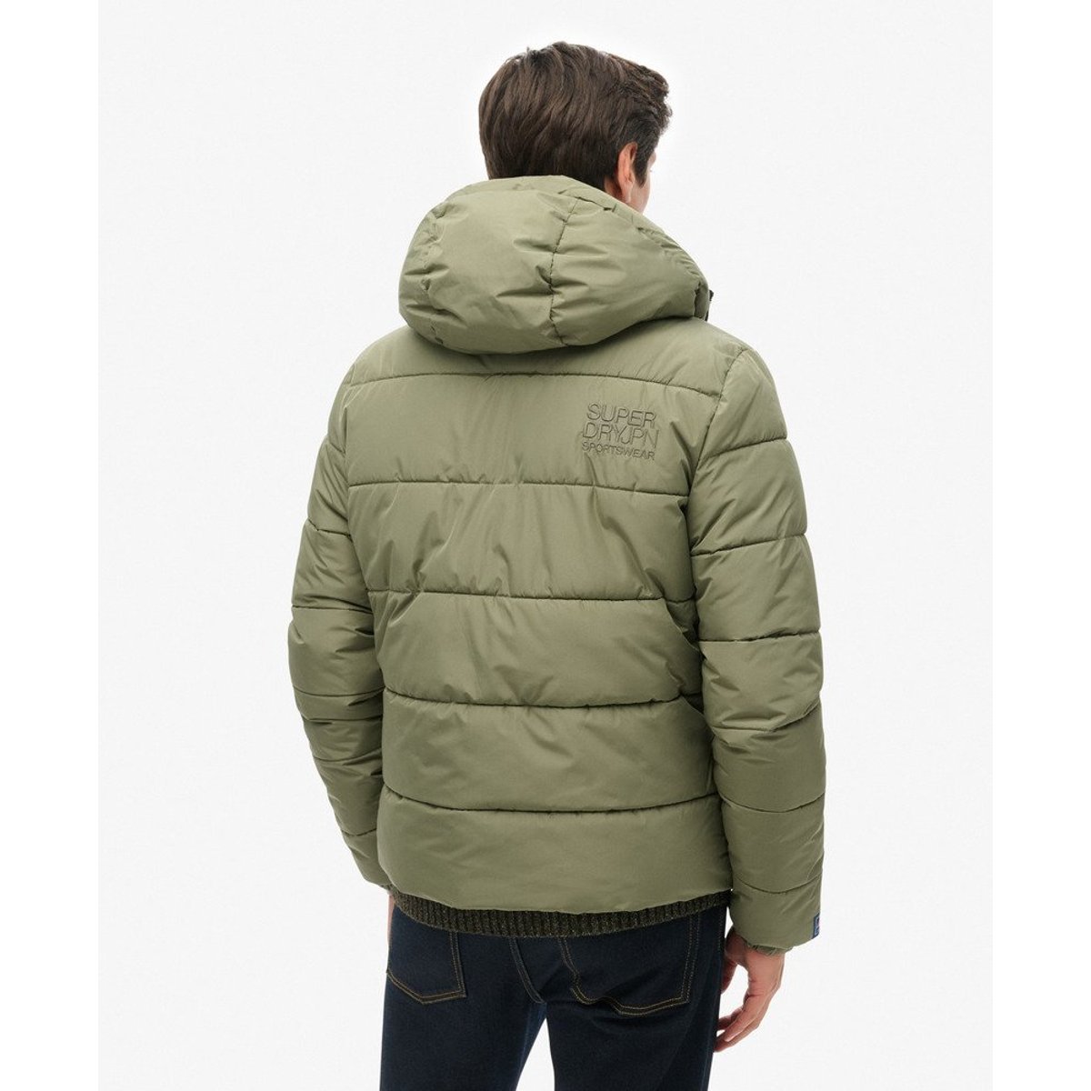 Doudoune à capuche Sports vert olive poudré, SUPERDRY