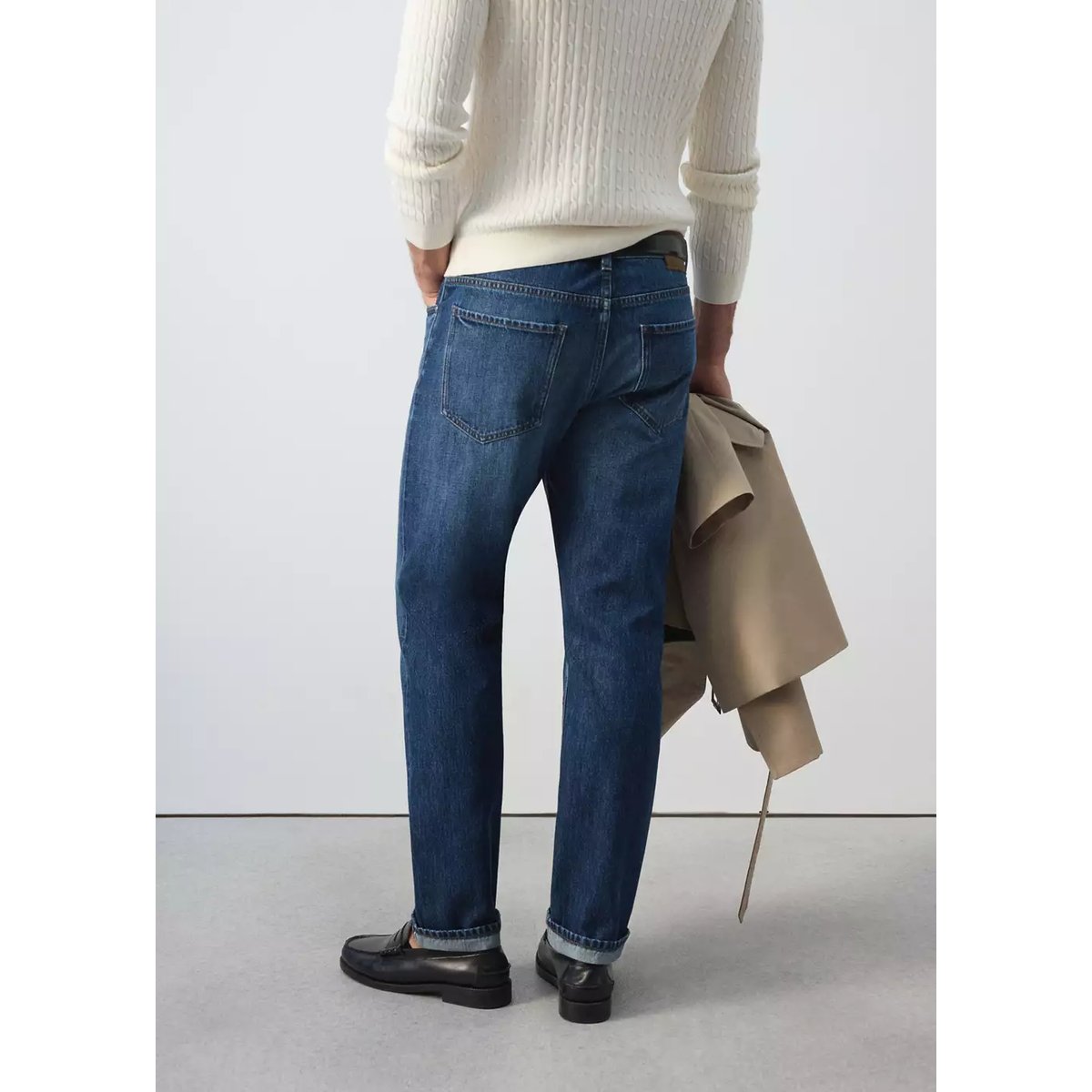 Jean regular fit 100 % coton bleu moyen, MANGO MAN