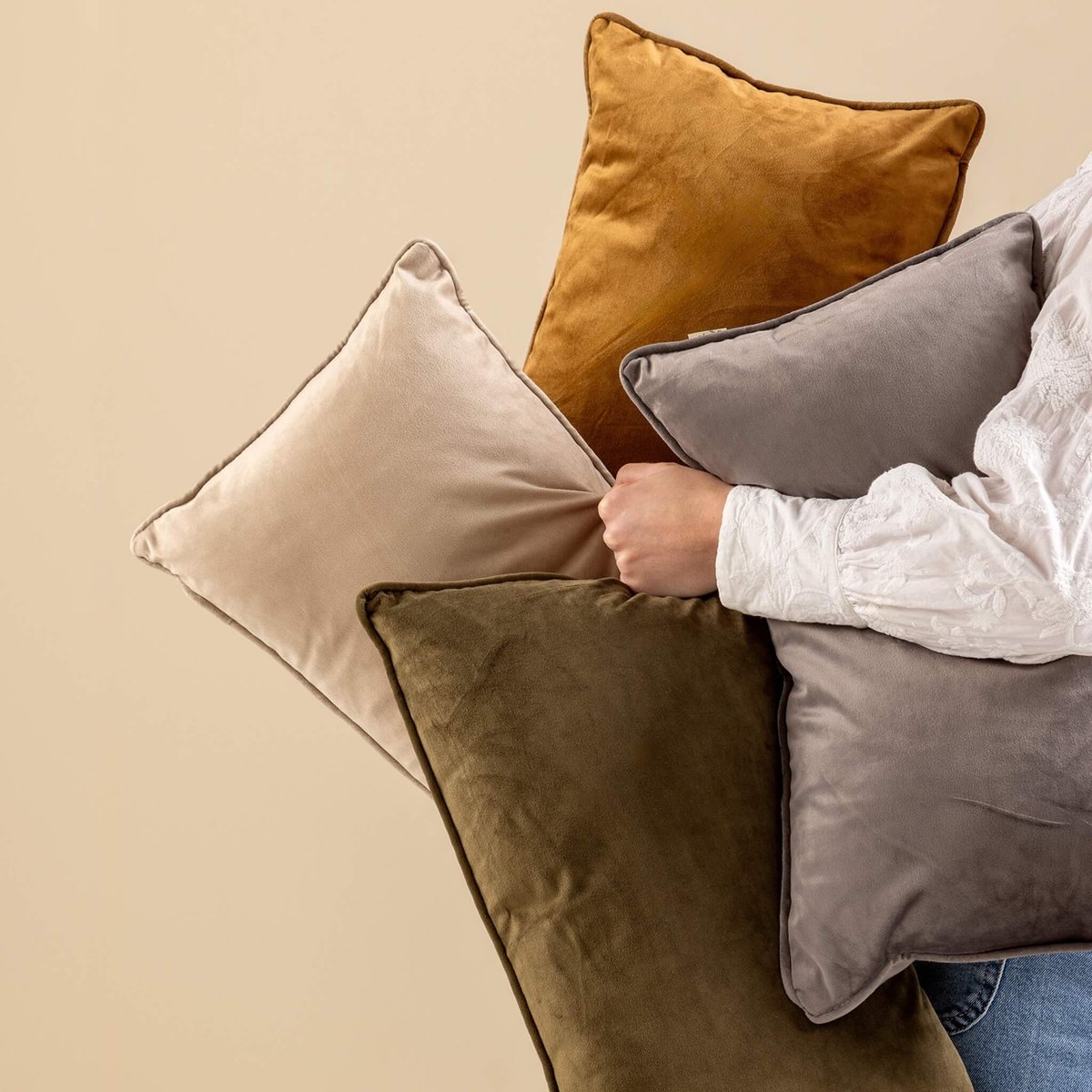 Housse de coussin Finn moutarde, DUTCH DECOR