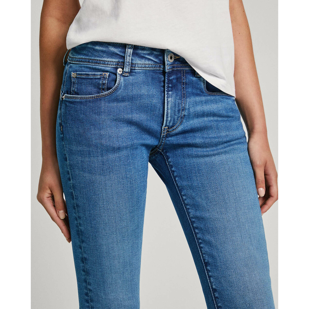 Jean Slim, taille basse medium blue wiser wash, PEPE JEANS