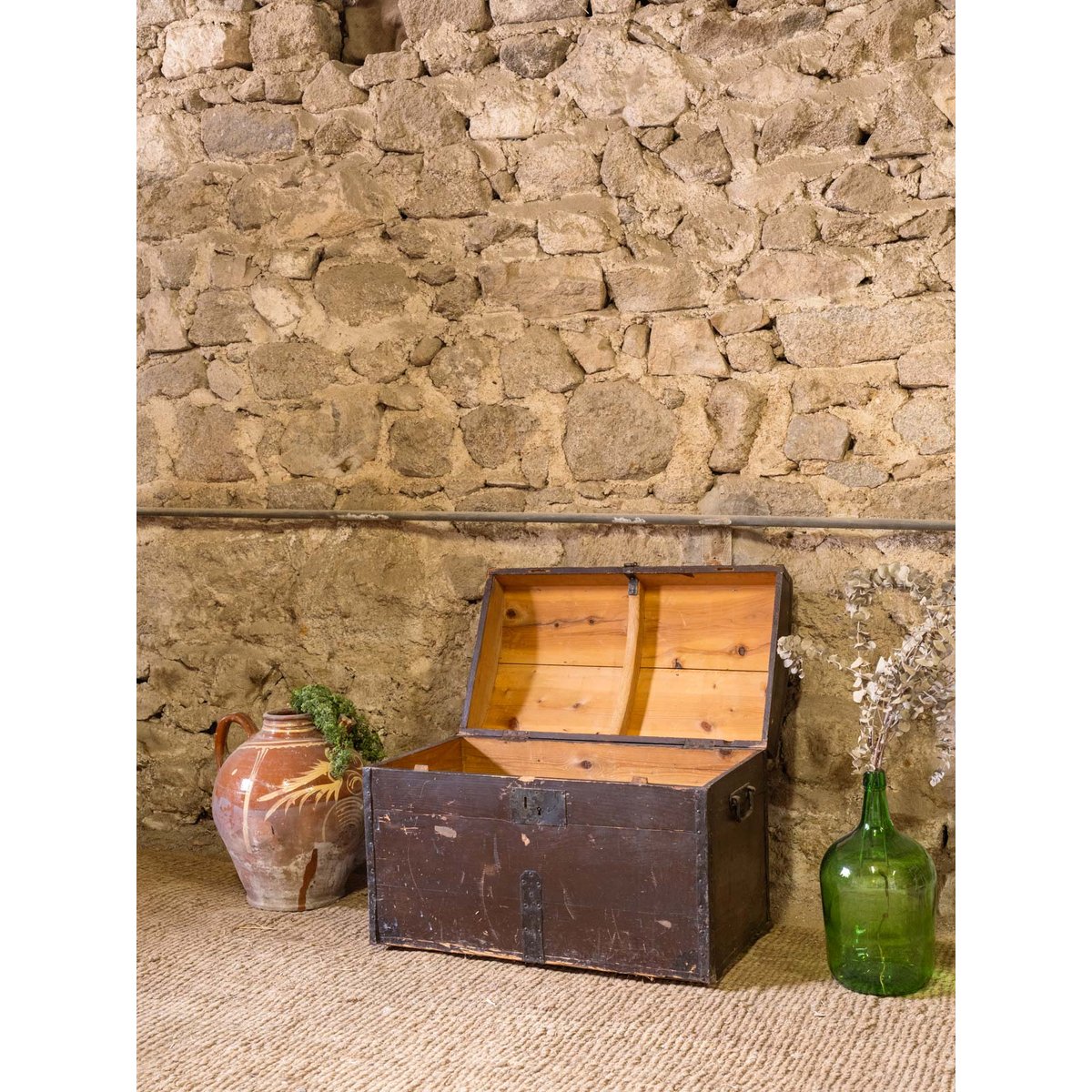 Coffre en bois marron foncé Lucien N°205 - Bon état marron, DEBONGOUT