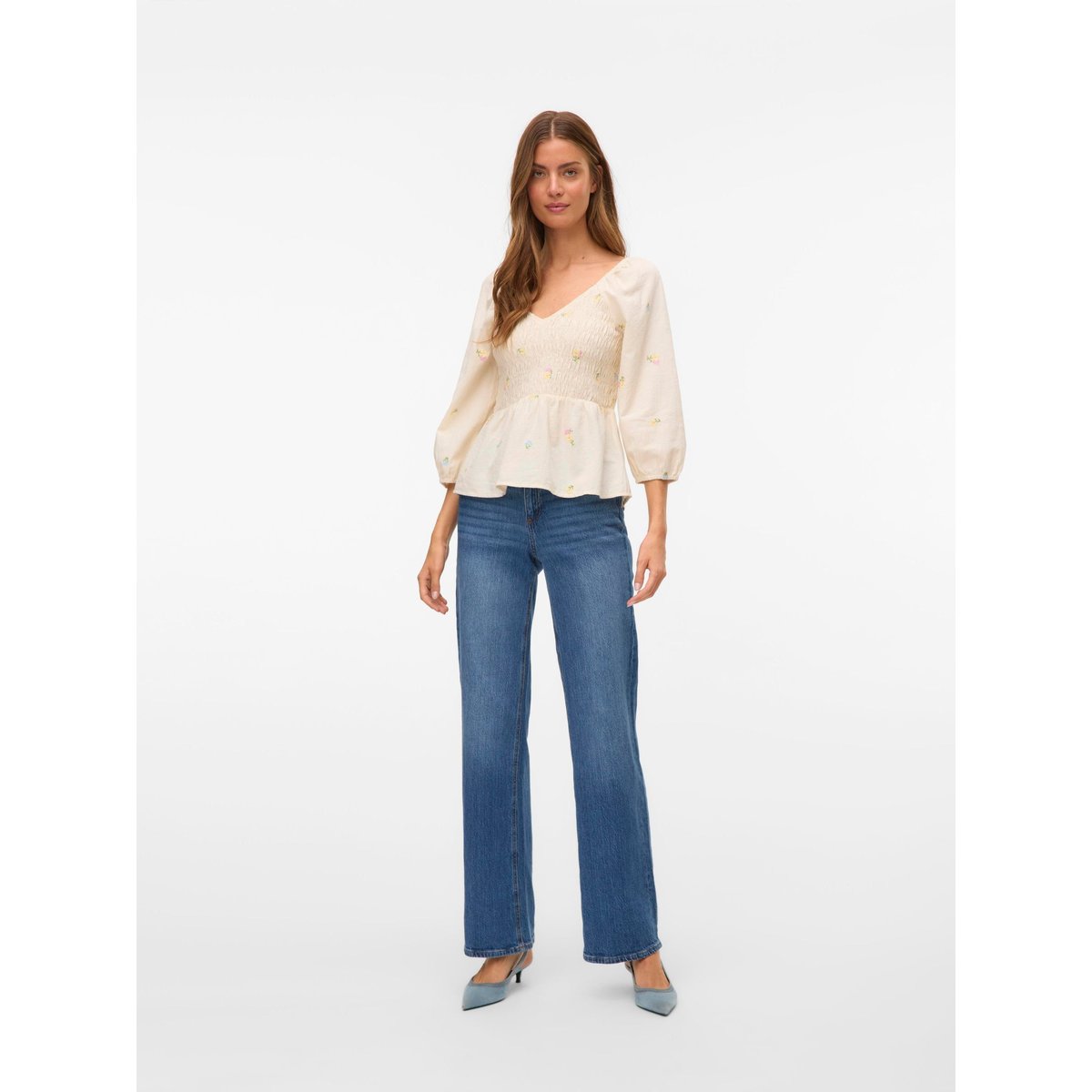 Top Smocké birch, VERO MODA