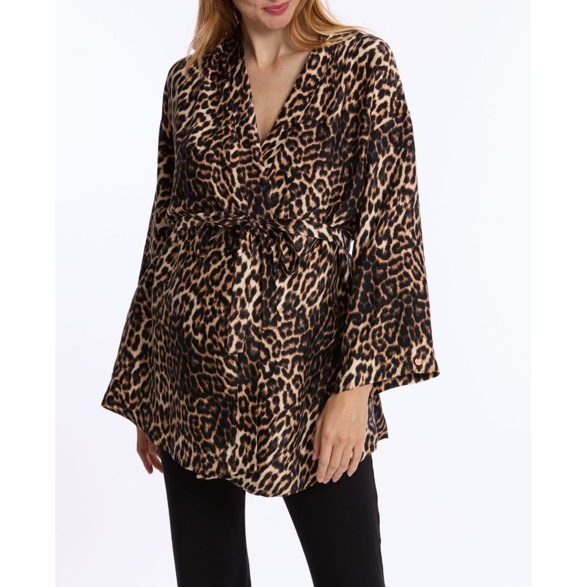 Kimono de grossesse et allaitement Roxane leopard, CACHE COEUR
