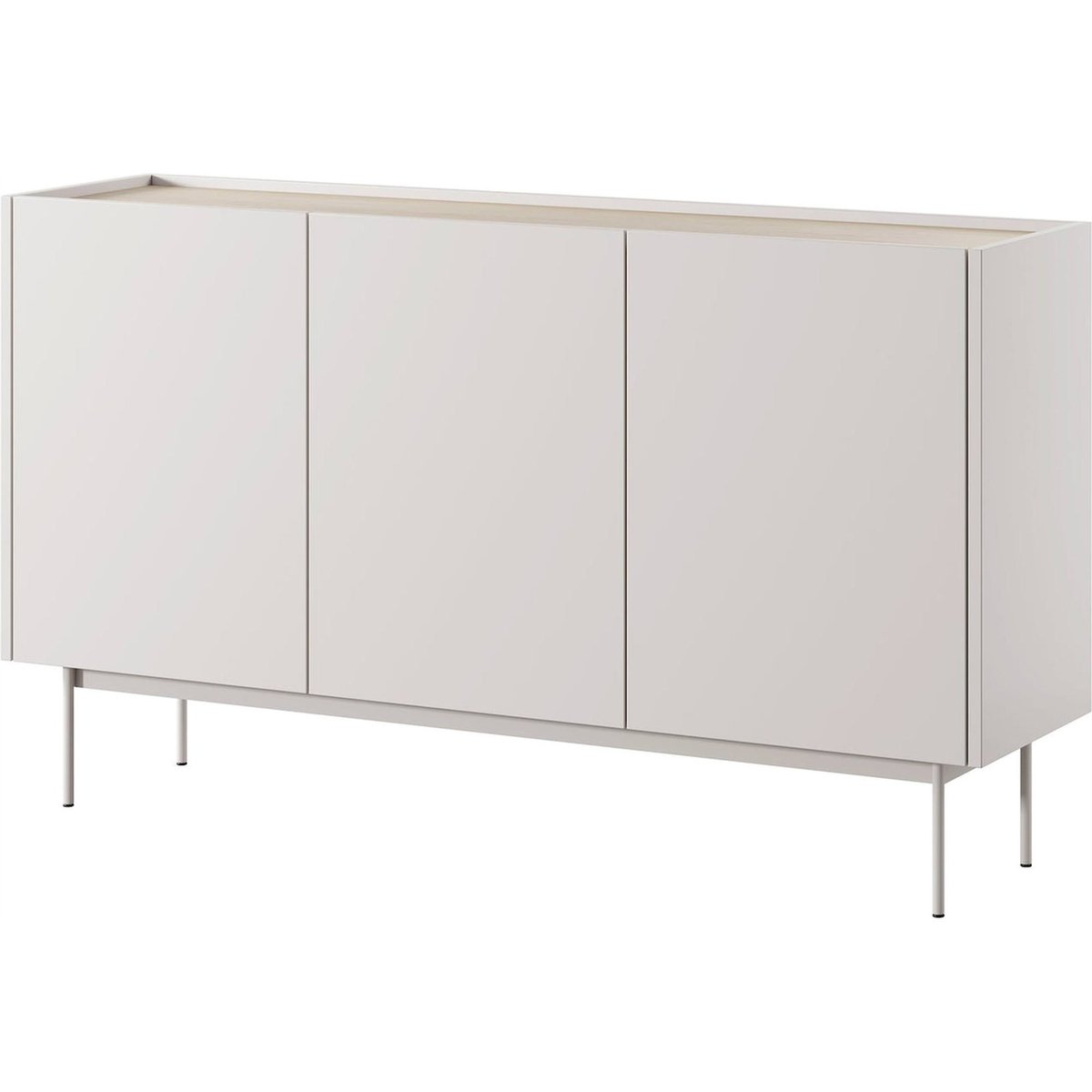 Buffet 3 portes collection COLOR brique et chêne linea, RECOLLECTION