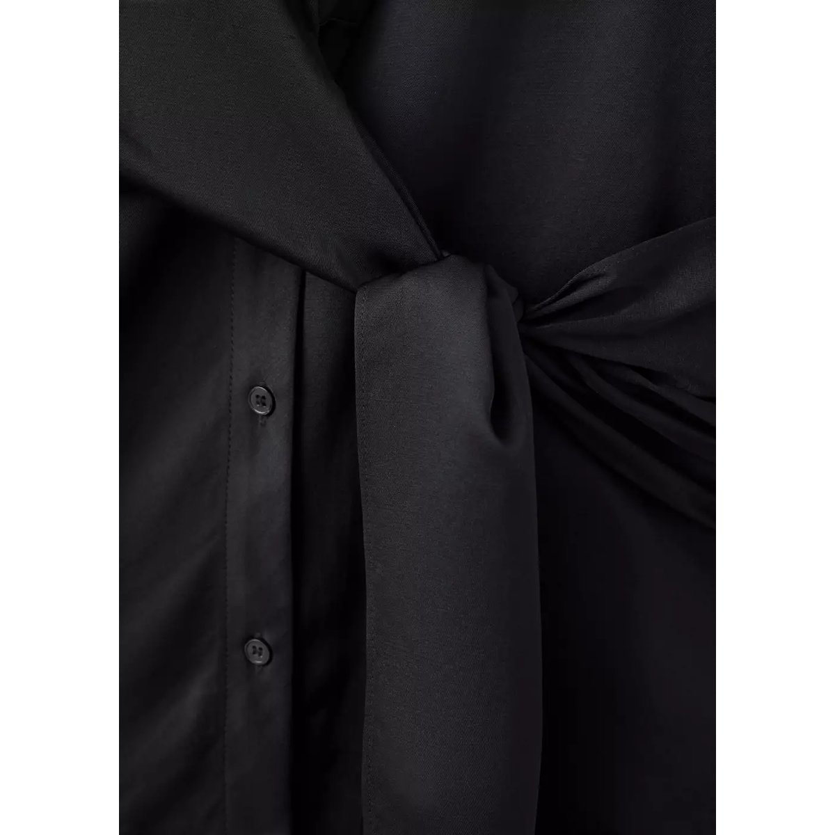 Chemise droite détail nœud noir, MANGO