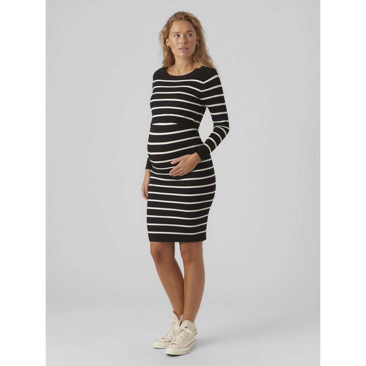 Robe En Maille noire - black, MAMA LICIOUS