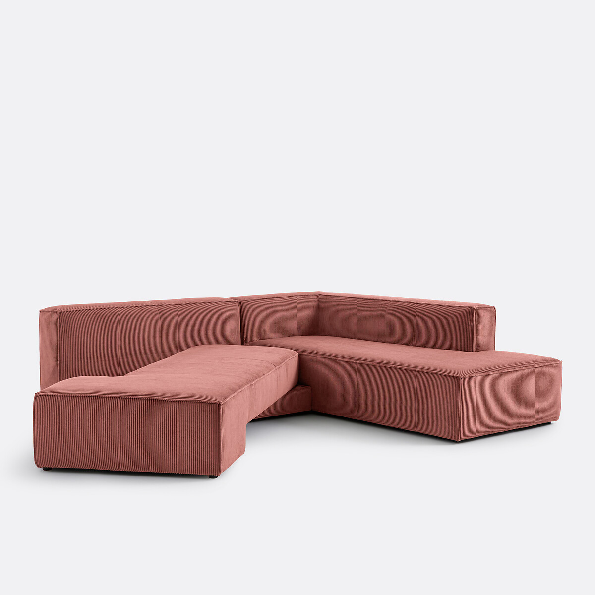 Ecksofa, ausziehbar, Cord, Ginosa altrosa, LA REDOUTE INTERIEURS