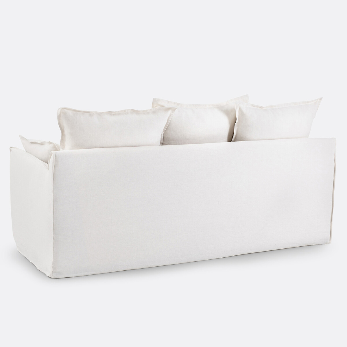 Canapé 2, 3, 4, ou 5 places, déhoussable, lin épais, ODNA blanc, LA REDOUTE INTERIEURS