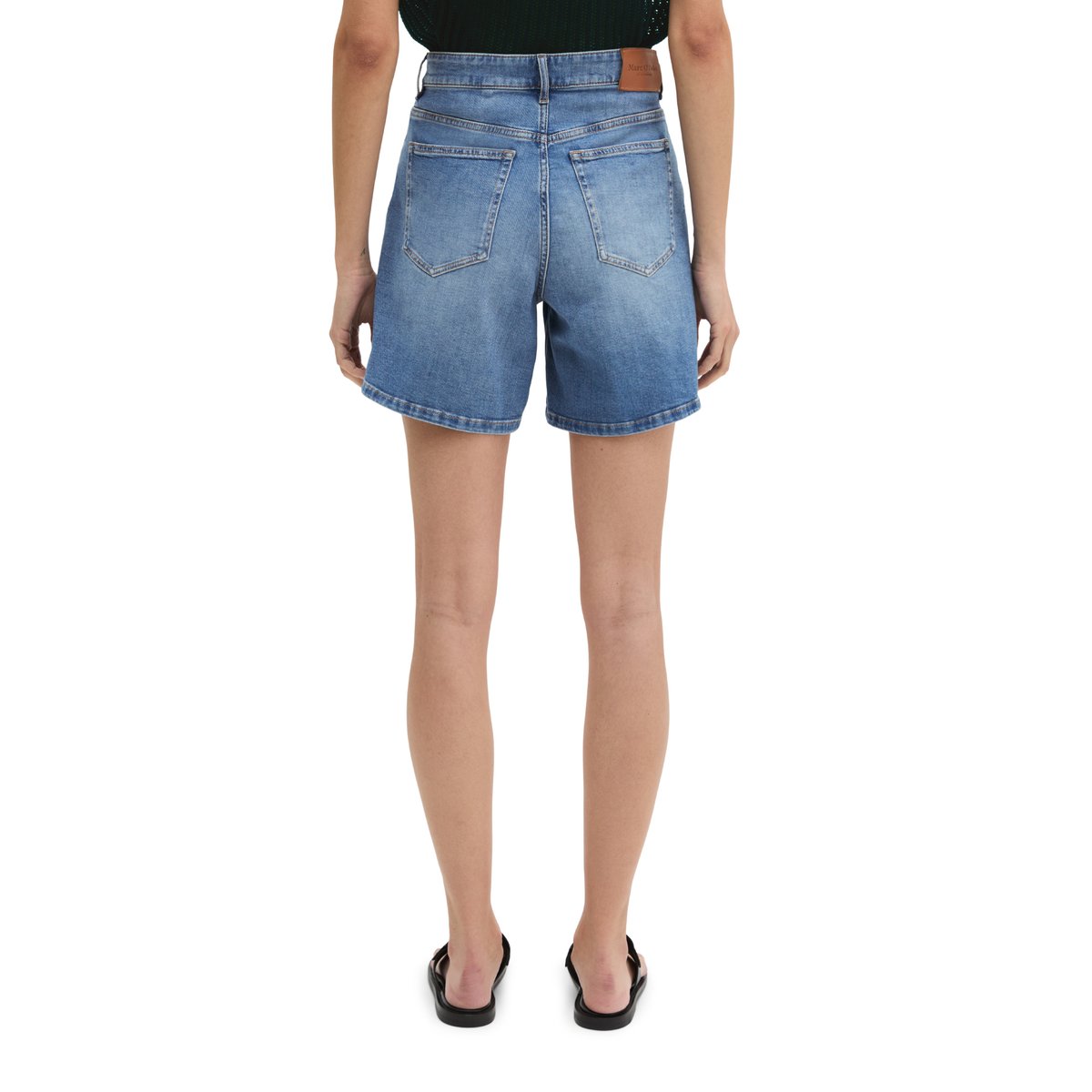 Short en jean regular en stretch doux Organic Cotton-Lyocell bleu clair, MARC O'POLO