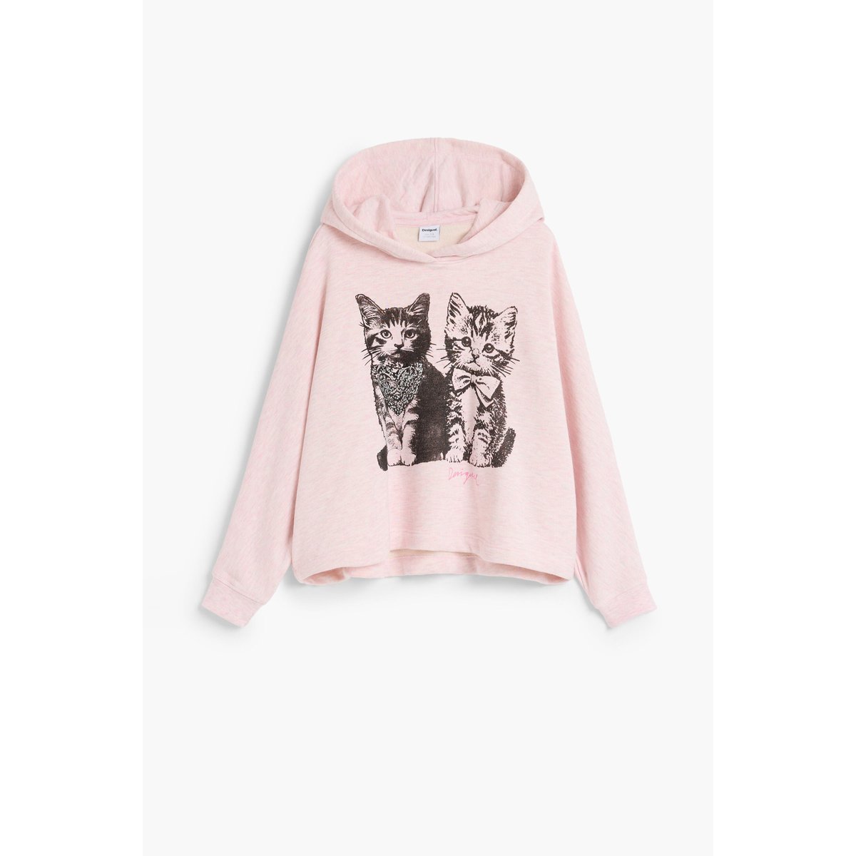 Sweat à capuche chats rouge, DESIGUAL