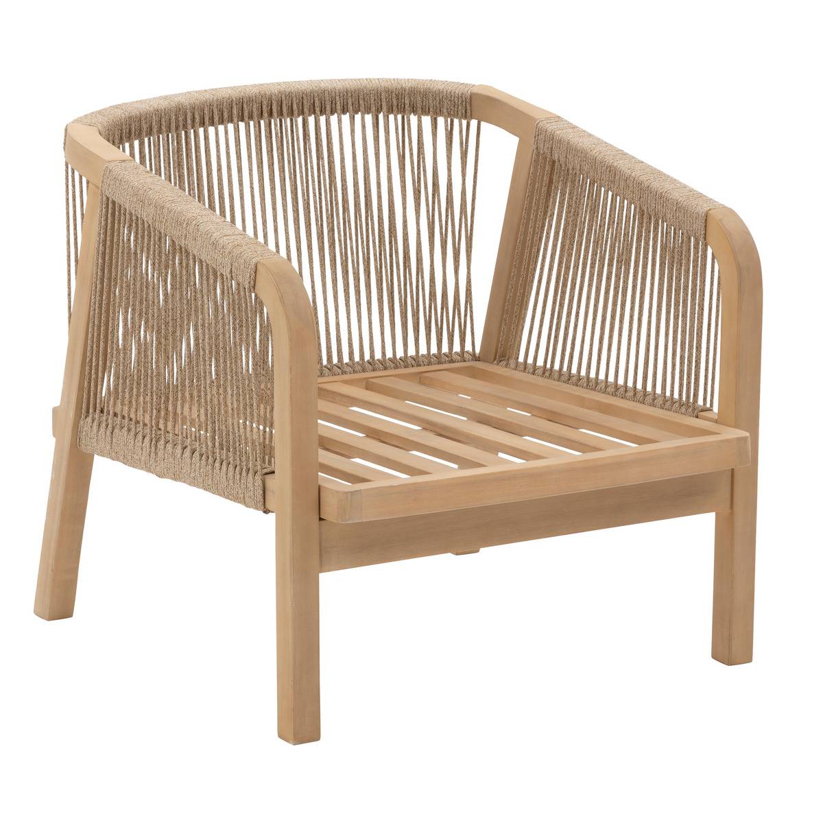 Salon de jardin 5 places en bois d'acacia PAPOUASIE beige, HESPERIDE