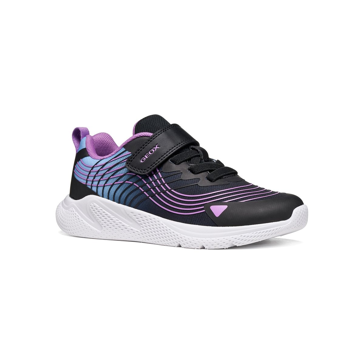 Baskets respirantes, SPRINTYE noir/rose, GEOX