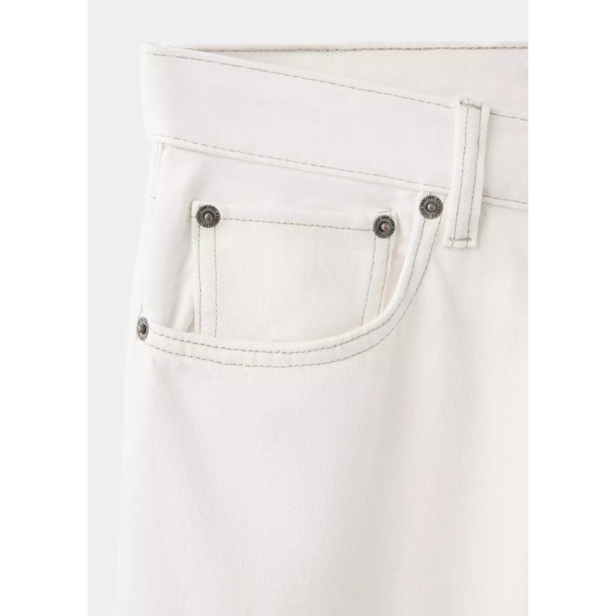 Jean droit taille basse blanc cassé, MANGO
