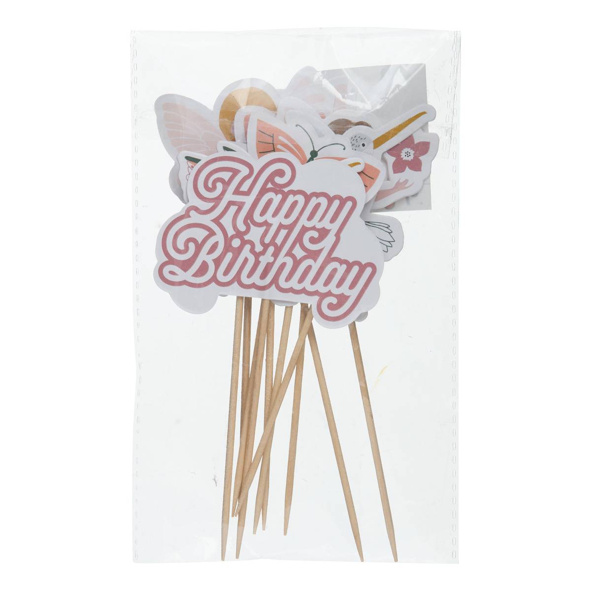 Kit 10 piques décoratifs fée pour gâteau ANNIVERSAIRE multicolore, 5FIVE SIMPLY SMART