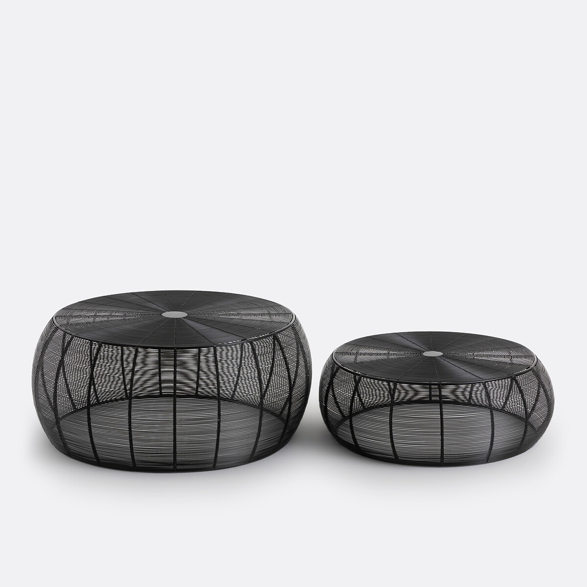 Lot de 2 tables basses rondes acier filaire Bangor noir, LA REDOUTE INTERIEURS