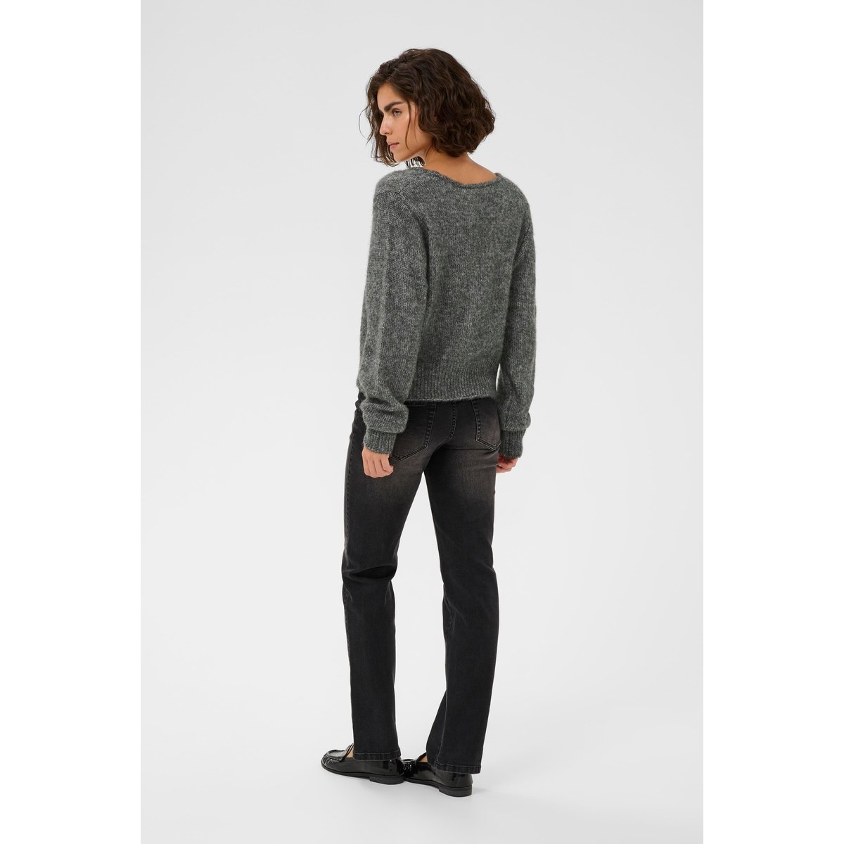 Cardigan à tricot gris dark grey melange, KAFFE