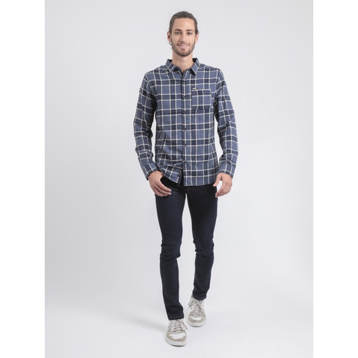 Chemise Manches Longues Carreaux Tadulor bleu marine, RITCHIE