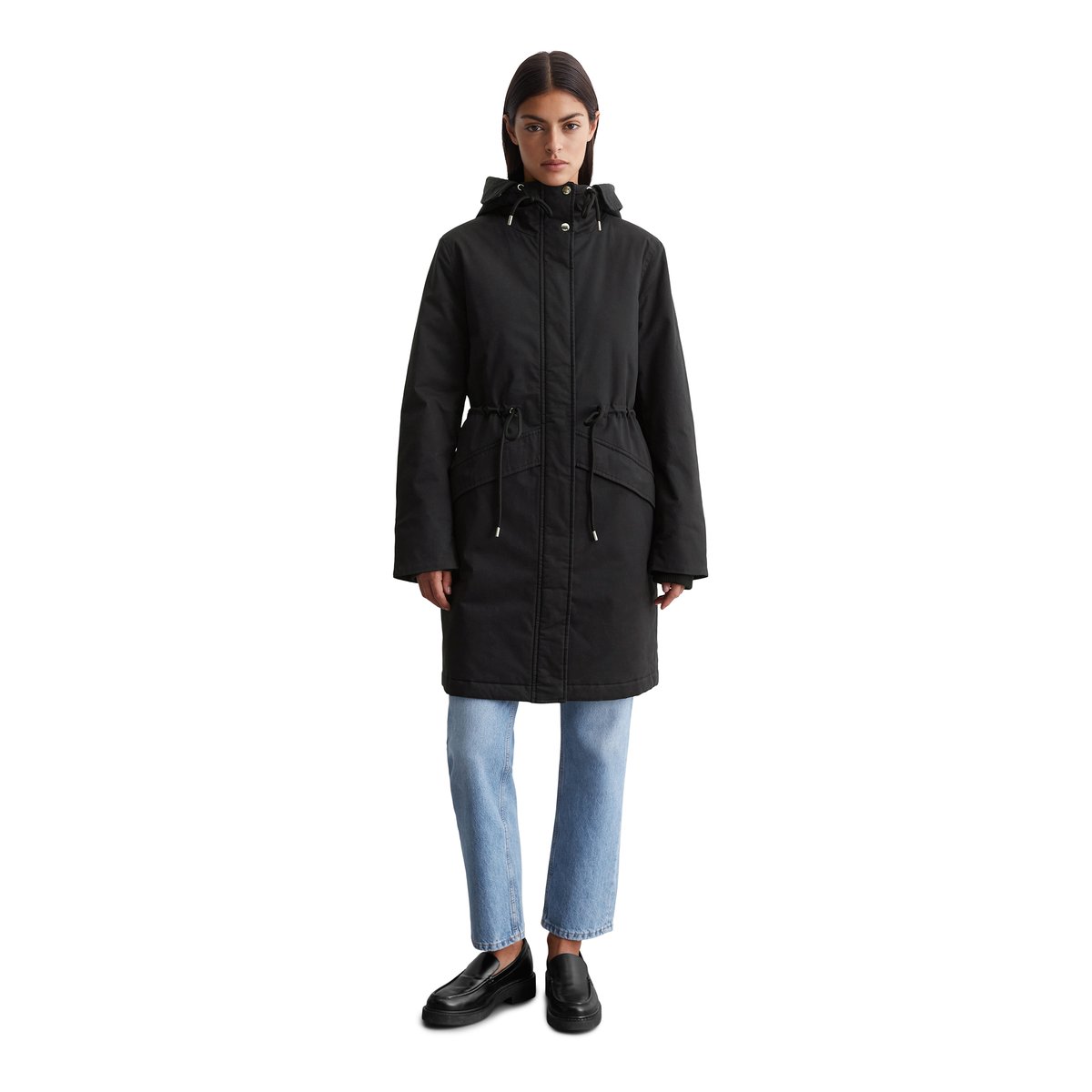 Parka outdoor régulière en Organic Cotton Stretch noir, MARC O’POLO DENIM