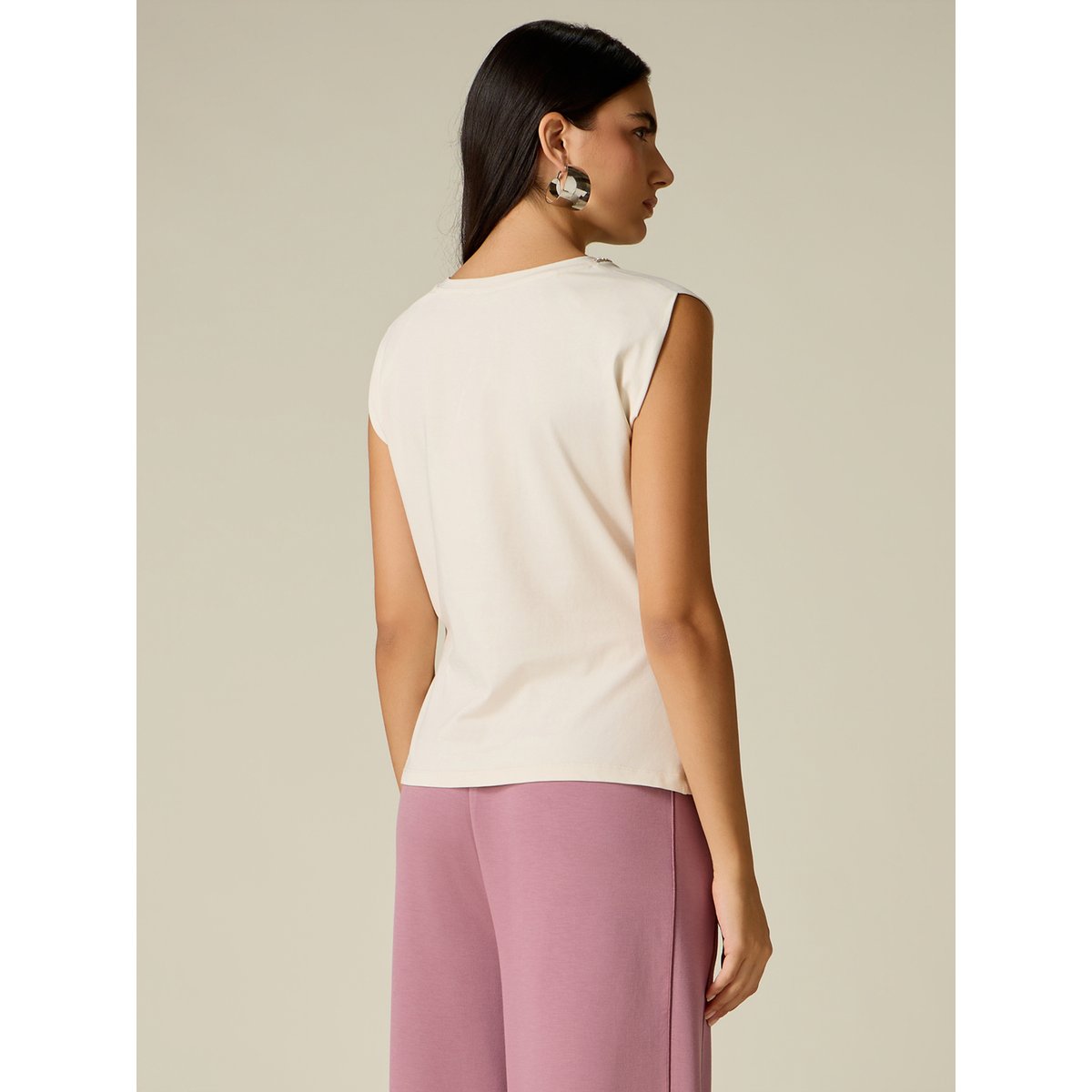 Top avec broderie bijou blanc, OLTRE