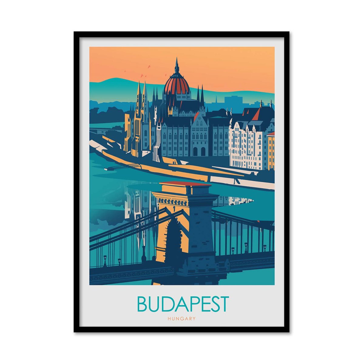 Affiche d'art - Budapest - Studio Inception couleur unique, WALL EDITIONS