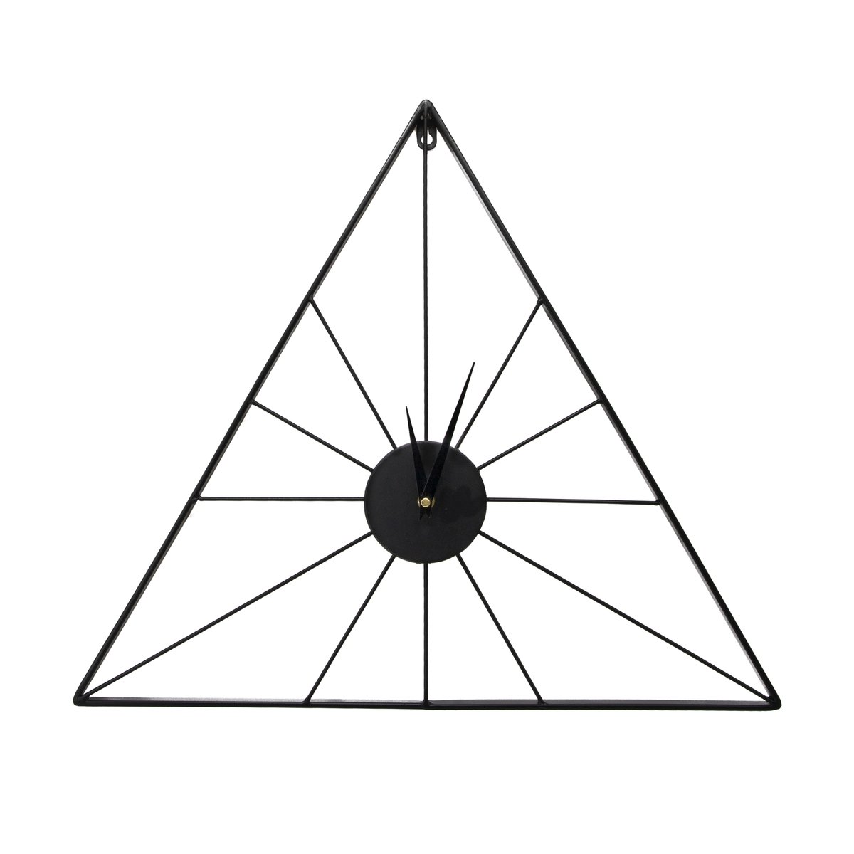 Horloge murale triangulaire en métal noir, ART FOR THE HOME