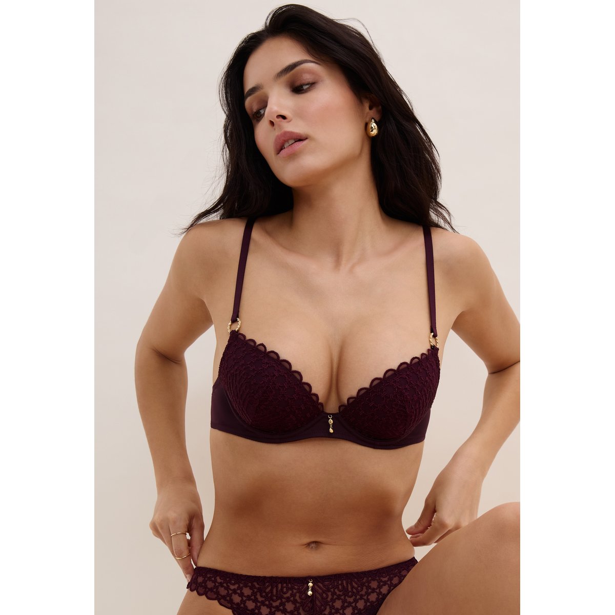 Soutien-gorge Push up coques Eloge du Desir violet, AUBADE