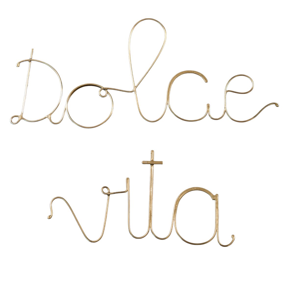 Mot fil de laiton "DOLCE VITA" -  LOJI doré vieilli, HOME MAISON