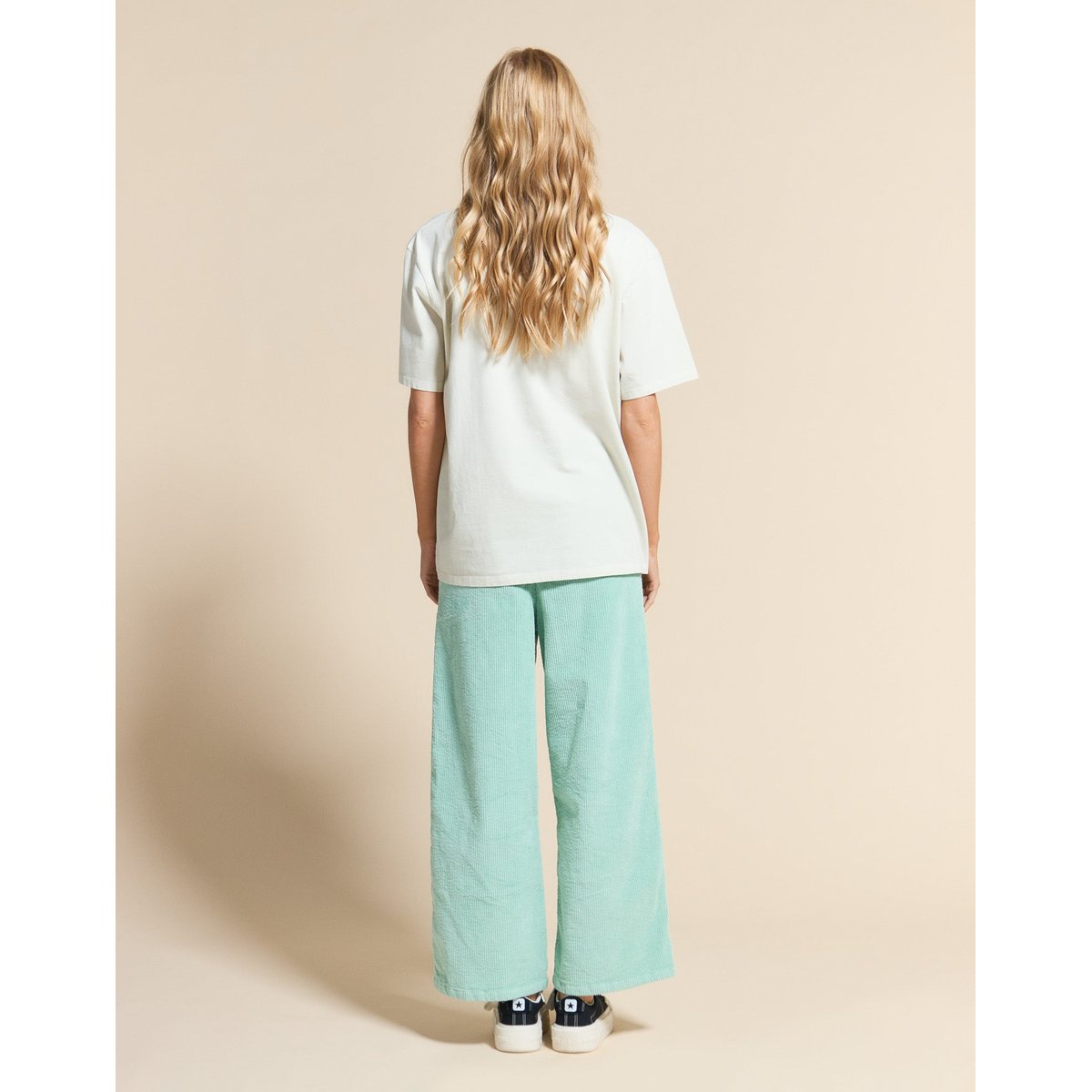 PANTALON JANE VELOURS MINT vert emeraude, PULLIN