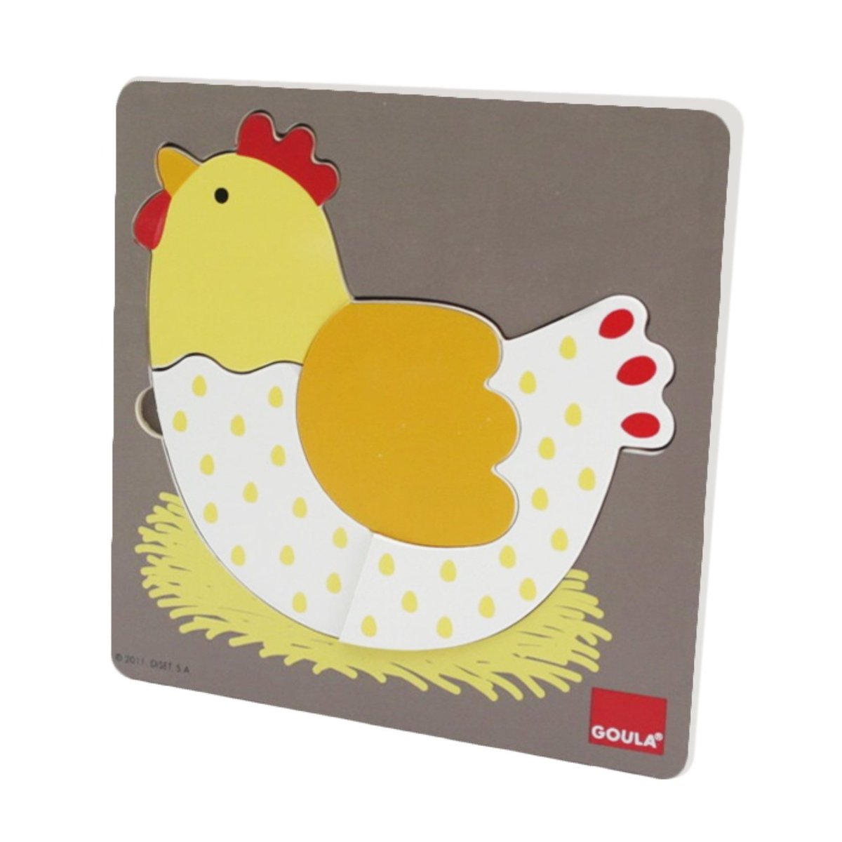 Puzzle poule oeuf poussin gris, GOULA