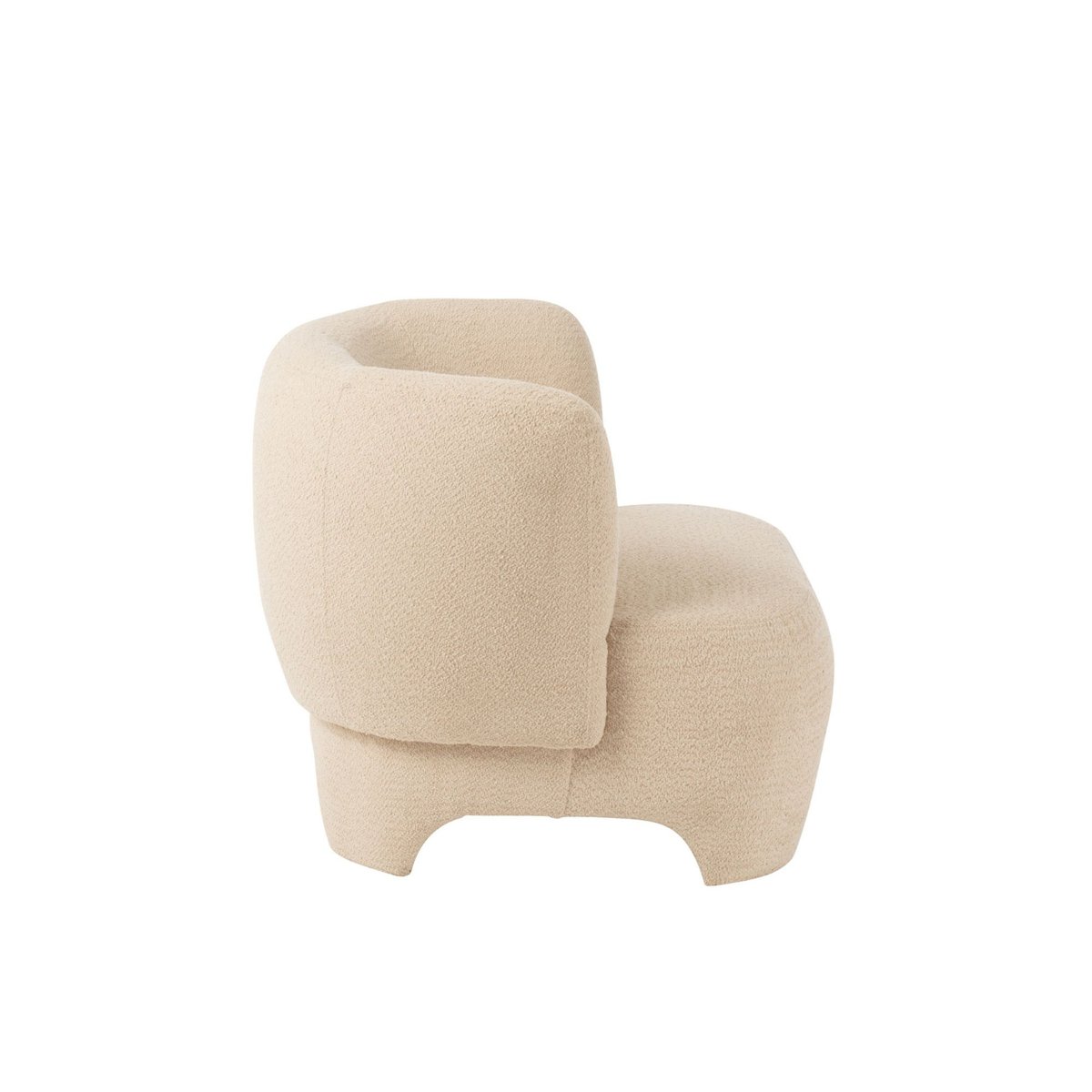 Fauteuil en tissu bouclette blanc cassé - EDELWEISS blanc, HELLIN, DEPUIS 1862