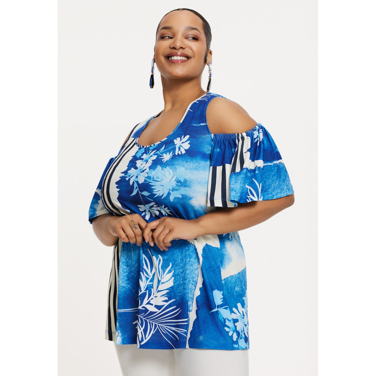 Tunique avec manches courtes bleu, YOEK